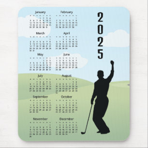 Mousepad Cartão Magnético Calendário Golf Design 2025