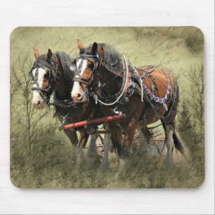 Mousepad Cartão postal Clydesdale com Vintage Weathered
