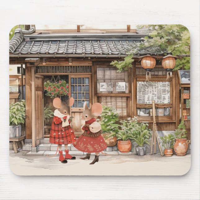 Mousepad Cartão postal da série "Life in Mice Town" - BFF (Frente)