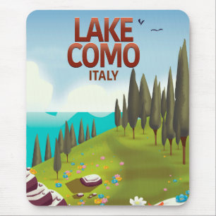 Mousepad Cartão postal de viagem do Lago de Como Itália.