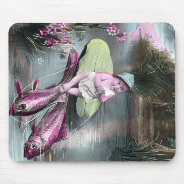 Mousepad Cartão postal francês de abril Vintage (Frente)