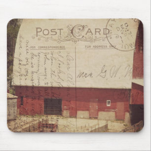 Mousepad Cartão postal vermelho Barn