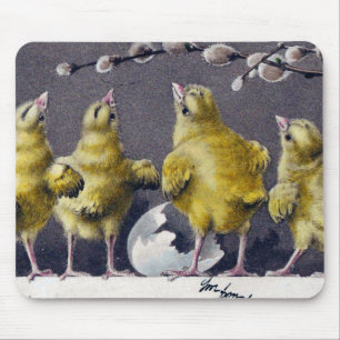 Mousepad Cartão postal Vintage Páscoa Adorável