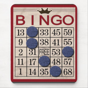 Mousepad Cartão retro do Bingo engraçado
