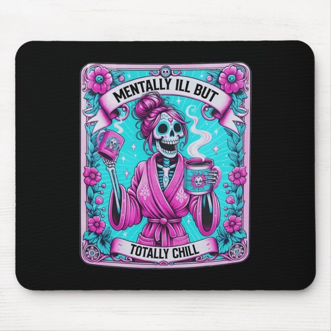 Mousepad Cartão Tarot De Café Mentalmente Doente Mas Totalm (Frente)