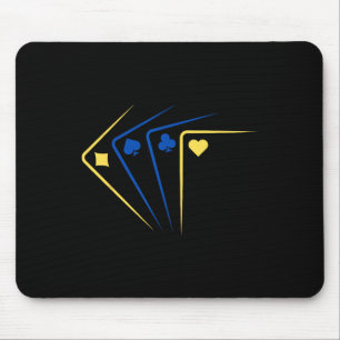 Mousepad Cartas de Baralho Ucranianas Ás da Bandeira Solida
