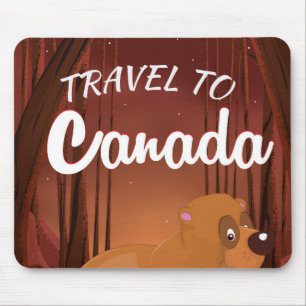 Mousepad Cartaz de desenho animado de viagem para o Canadá