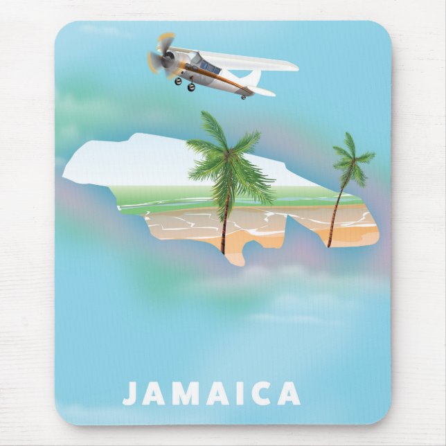 Mousepad Cartaz de viagem antigo da Jamaica (Frente)