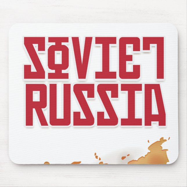 Mousepad Cartaz de Viagem Antigo da Rússia Soviética (Frente)