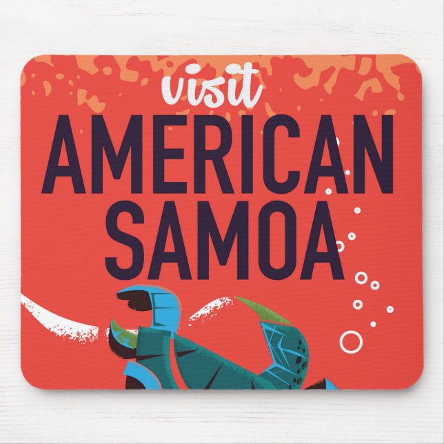 Mousepad Cartaz de viagem antigo da Samoa Americana (Frente)
