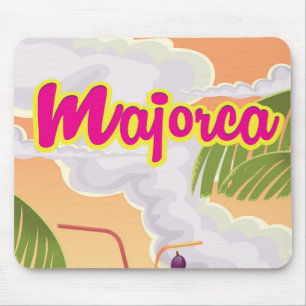 Mousepad cartaz de viagem antigo de Maiorca.