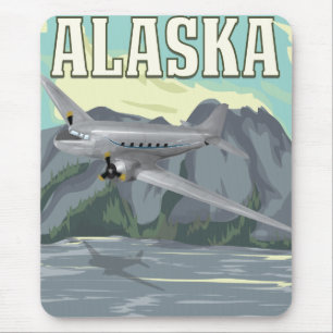 Mousepad Cartaz de Viagem Antigo do Alasca