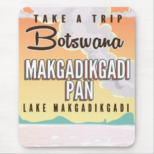 Mousepad Cartaz de viagem antigo do Botswana - Makgadikgadi