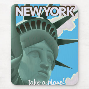Mousepad Cartaz de viagem da estátua da Liberdade de Nova Y