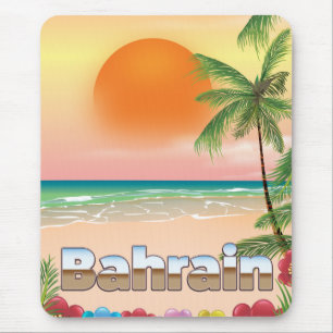 Mousepad Cartaz de viagem da praia do Bahrein