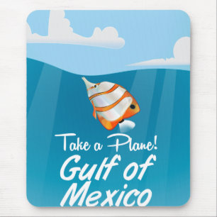 Mousepad cartaz de viagem do Golfo do México desenho animad