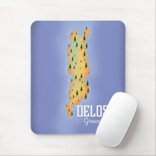 Mousepad Cartaz de viagem do mapa da Grécia Delos