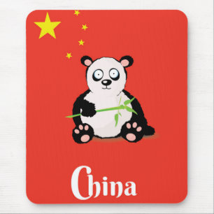 Mousepad Cartaz de viagem do Panda da China.