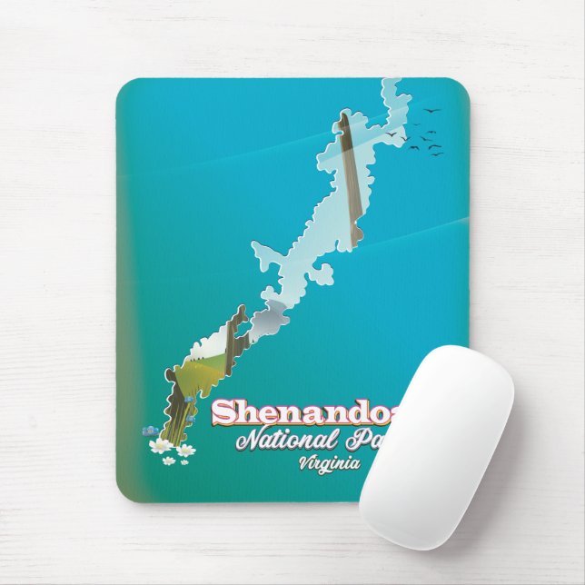 Mousepad Cartaz de viagem do Parque Nacional Shenandoah. (Com mouse)