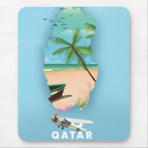 Mousepad cartaz de viagem ilustrado do Catar