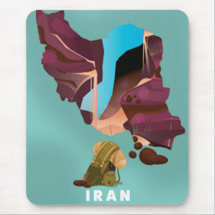 Mousepad Cartaz de viagem ilustrado do Irã