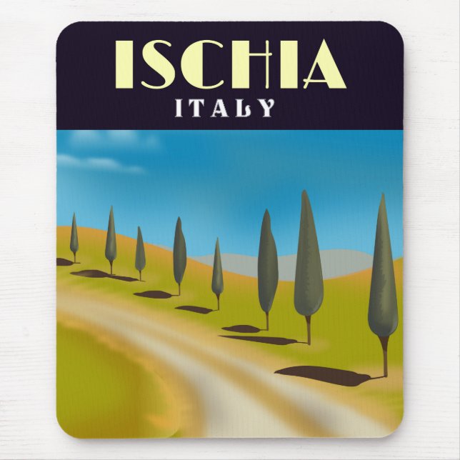 Mousepad cartaz de viagem Ischia Itália (Frente)