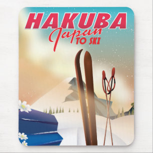 Mousepad Cartaz de viagem japonês Hakuba.