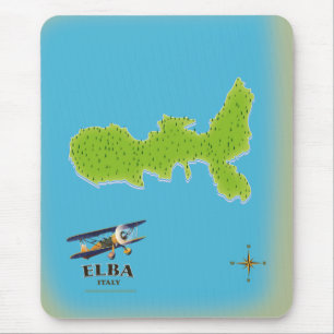 Mousepad cartaz de viagem mapa da Itália Elba