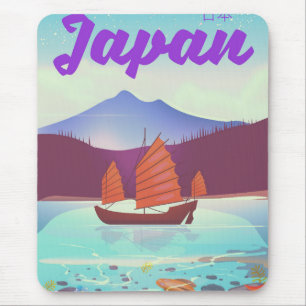 Mousepad cartaz de viagem paisagem japão
