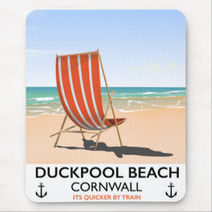 Mousepad Cartaz de viagem para Duckpool Beach Cornwall