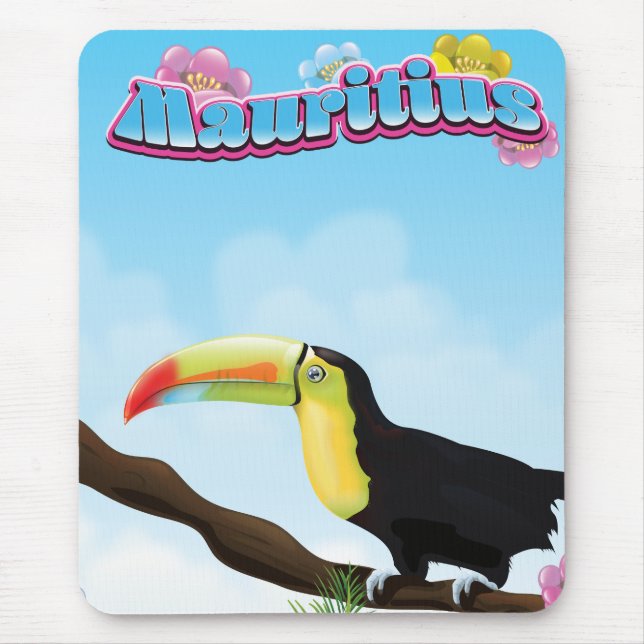 Mousepad cartaz de viagem para Maurício (Frente)