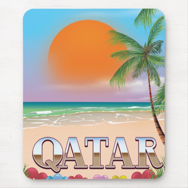 Mousepad cartaz de viagem para o Catar (Frente)