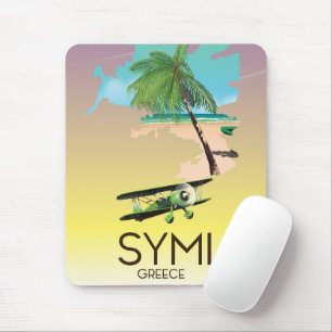 Mousepad Cartaz de viagem para Simi Grécia