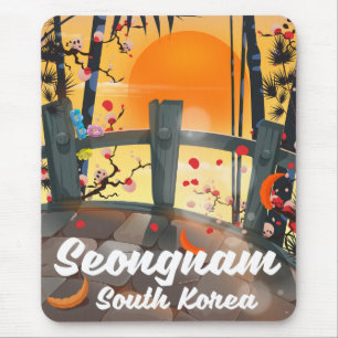 Mousepad cartaz de viagem Seongnam Coreia do Sul