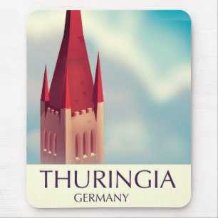 Mousepad cartaz de viagem Turíngia Alemanha