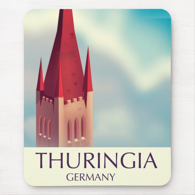 Mousepad cartaz de viagem Turíngia Alemanha (Frente)