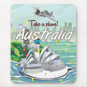 Mousepad Cartaz de viagem vintage Sydney Austrália