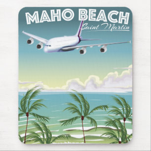 Mousepad Cartaz do avião da Praia de Maho Saint Martin
