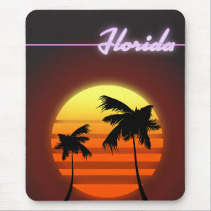 Mousepad Cartaz do pôr do sol da Flórida 1984