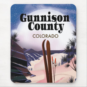 Mousepad Cartaz do viagem do esqui de Gunnison County