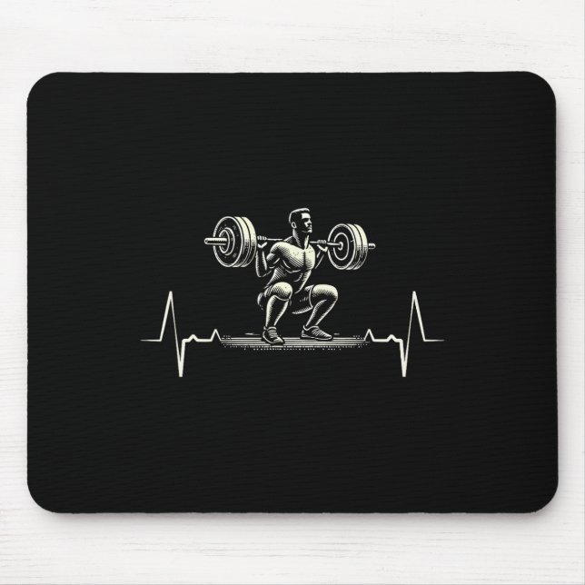 Mousepad Cartaz Ecg Bodybuilder Peso Elevador (Frente)