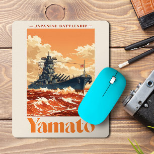 Mousepad Cartaz Marítimo Vintage do Couraçado Japonês Yamat
