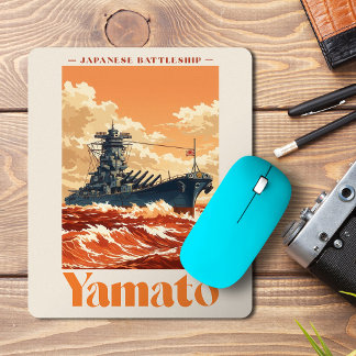 Mousepad Cartaz Marítimo Vintage do Couraçado Japonês Yamat