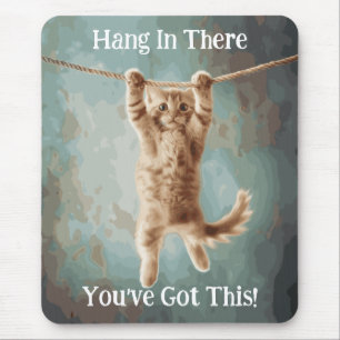 Mousepad Cartaz Motivacional Engraçado de Gato Persevere