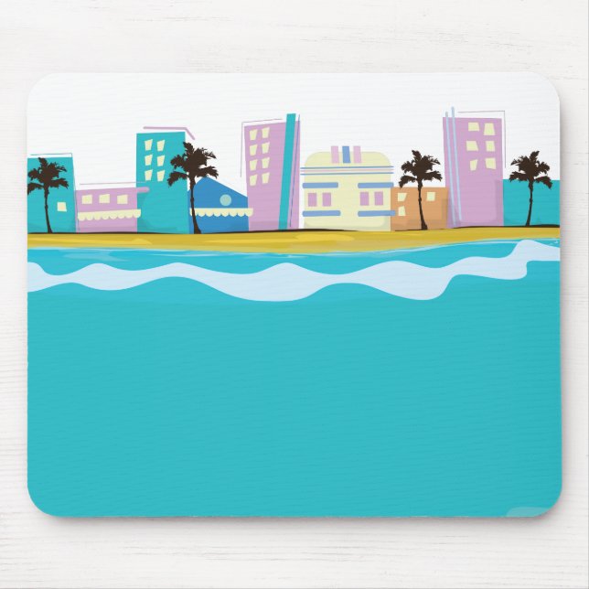 Mousepad Cartaz Vintage de Miami dos anos 80 (Frente)