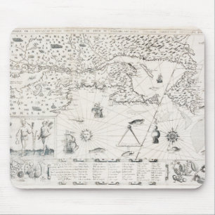 Mousepad Carte Française Canada (Québec) par Champlain 1612