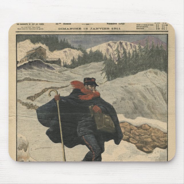 Mousepad Carteiro alpinos que usam o esqui (Frente)