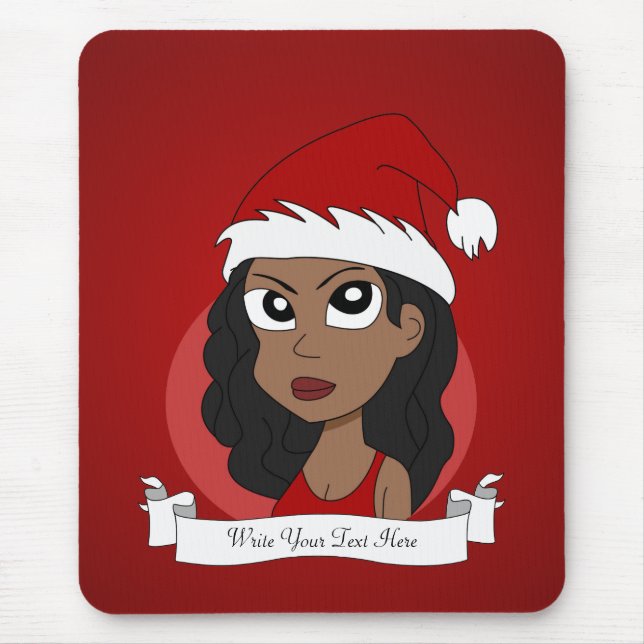 Mousepad Cartografia da menina de Natal (Frente)