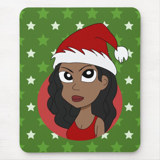 Mousepad Cartografia da menina de Natal (Frente)