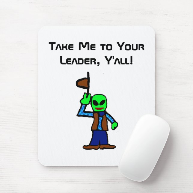 Mousepad Cartografia de Alienígena do Cowboy engraçado com  (Com mouse)